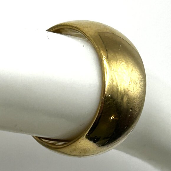 Vintage 18KT H.G.E. Dome Band Ring Size 6.5 Heavy Gold Electroplated - Picture 1 of 8
